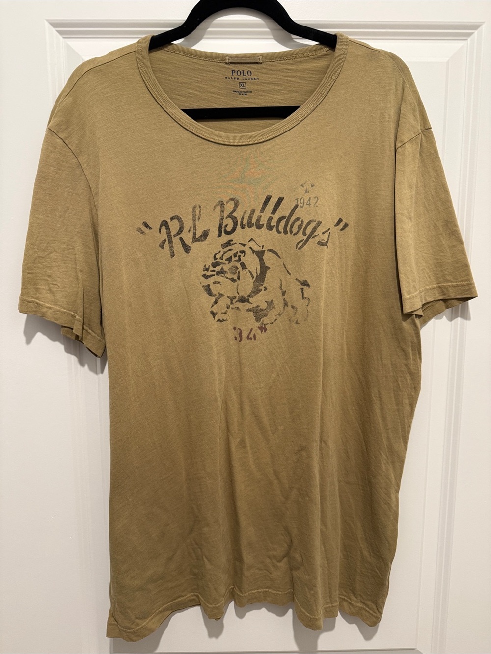 Polo by Ralph Lauren Tan 'RL Bulldogs' Graphic Short Sleeve Tee